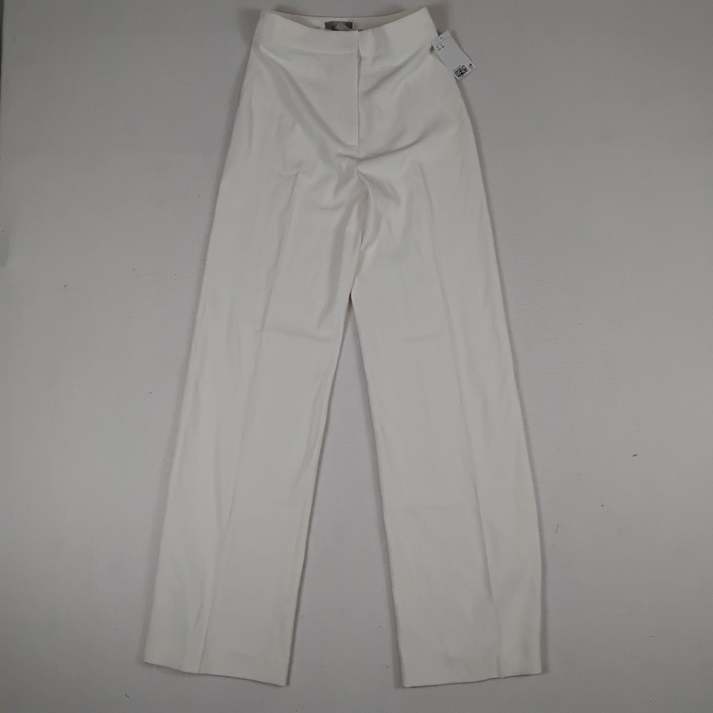 H&M Womens Size 0 White High Rise Dress Pants Straight Leg Career Trousers NWT